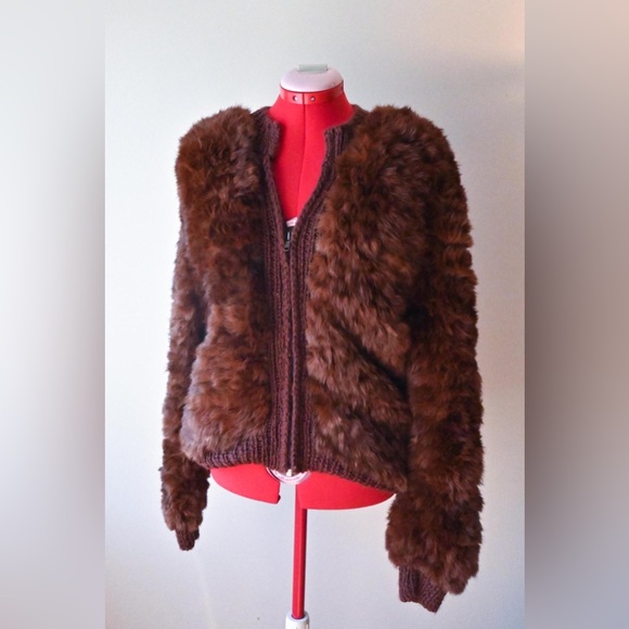 SOLD Vintage BARLOW Luxury Knitted Rabbit Fur Jacket FRANCE - Picture 1 of 9